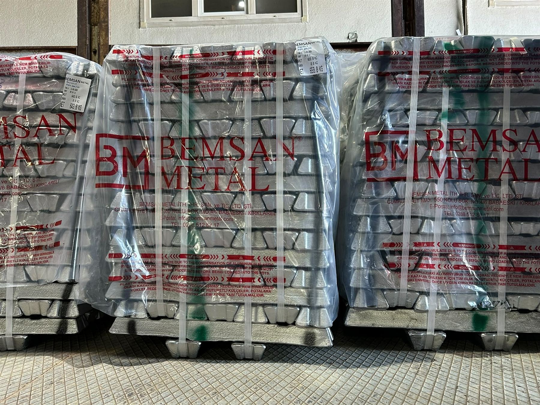 BEMSAN METAL alüminyum külçe paletleri